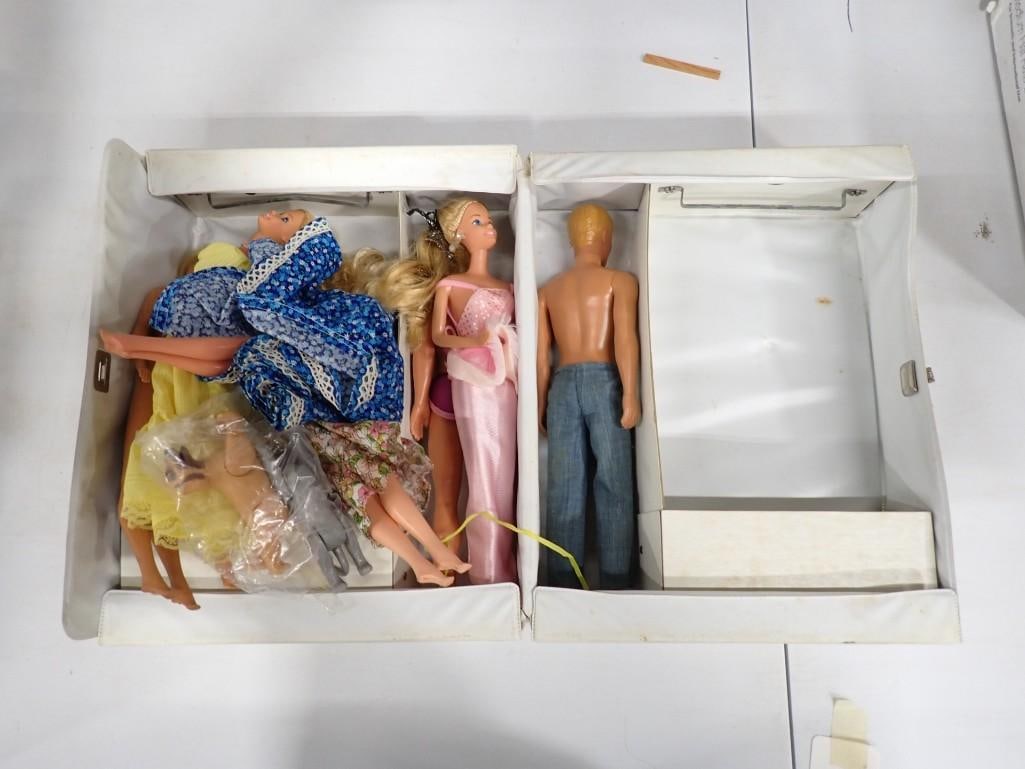 Barbie Dolls, Clothes, etc in a Montessori Case: Barbie Dolls, Clothes, etc in a Montessori Case All pictures are considered part of the description and should be examined carefully by bidders. Live Auctioneers is now offering Live Shipping throug