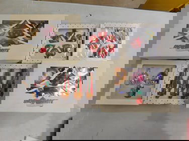 Lot of assorted Glass Christmas Ornaments including Snow Brite Flocked Glass Ornaments