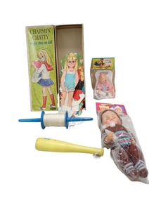 Toys Lot incl Vintage Charmin' Chatty Magic Stay On Doll Paper Doll, Shirri Lyn Doll in Original Pac