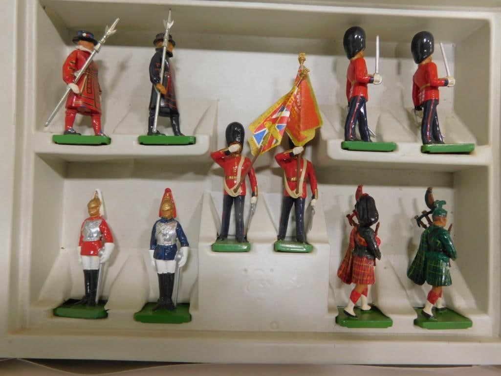 Vintage Metal Britains Toy Soldiers including Beefeaters, British: Vintage Metal Britains Toy Soldiers including Beefeaters, British All pictures are considered part of the description and should be examined carefully by bidders. Live Auctioneers is now offering Live