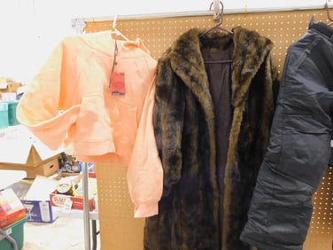 Clothes Lot including Faux Fur Coat, Snow pants, Jacket, Hoodie, etc.