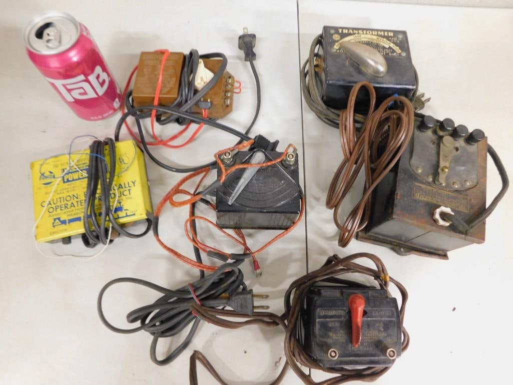 Lot of Vintage Train Transformers: Lot of Vintage Train Transformers All pictures are considered part of the description and should be examined carefully by bidders. Live Auctioneers is now offering Live Shipping through them. Th