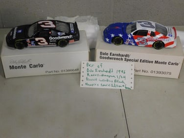 Pair of Dale Earnhardt 1996 Revell Monogram 1:24 Scale Die-Cast including Atlanta Olympics Special