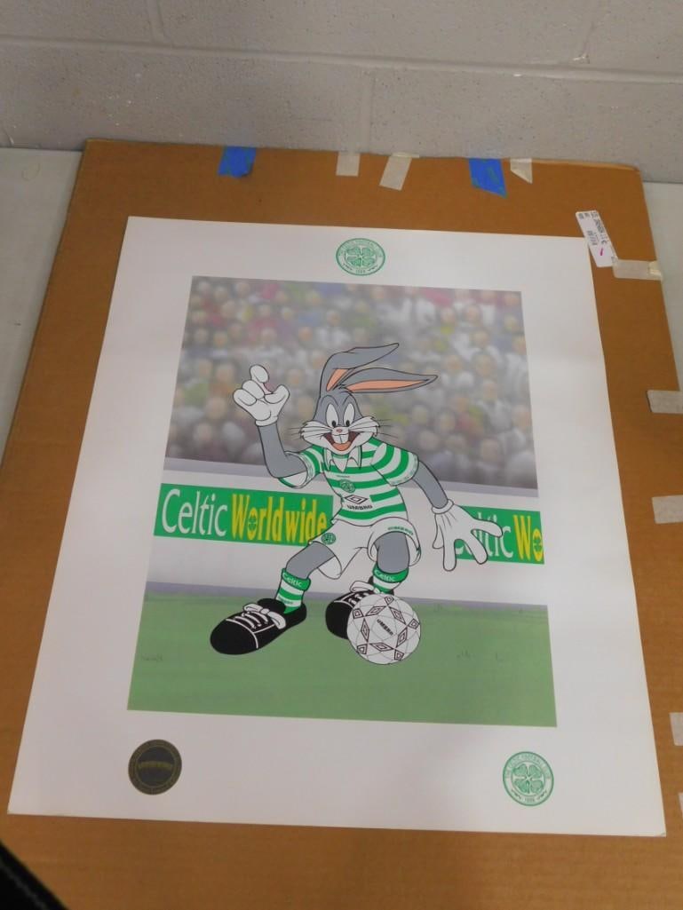 Bugs Bunny Celtic Football Club (Soccer) Print: Bugs Bunny Celtic Football Club (Soccer) Print All pictures are considered part of the description and should be examined carefully by bidders. Live Auctioneers is now offering Live Shipping through t
