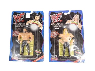 2 WWF Bend-Ems Figures incl Edge and Steve Blackman Wrestling Figures Both in Original Packages