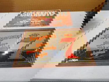 Seagram's 7 Bar Mirror and Ciderboys Magic Apple Hard Cider Bar Sign