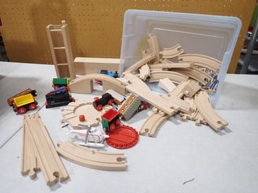 Wooden Toy Train Lot including Brio