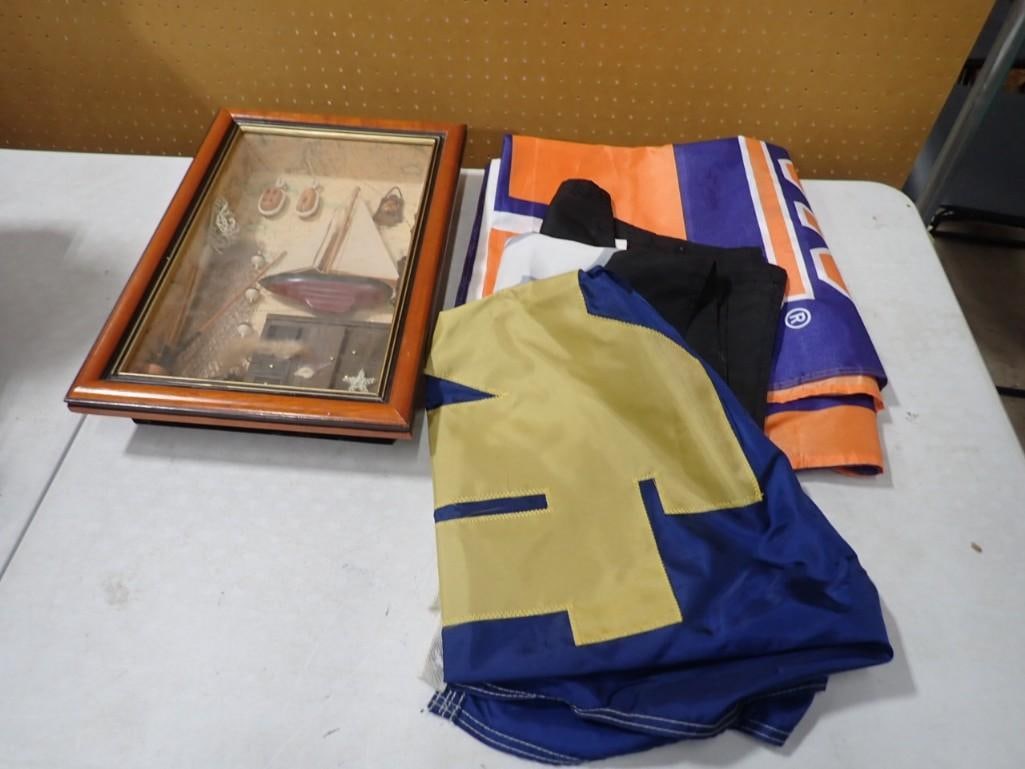 Nautical Shadow Box Plus Purdue, Notre Dame and University of Illinois Large Banners (1 of 10)