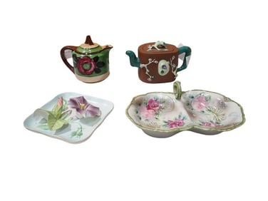Antique & Vintage Chinese and Japanese Pieces including Mormura Bros Divided Dish with Handles,