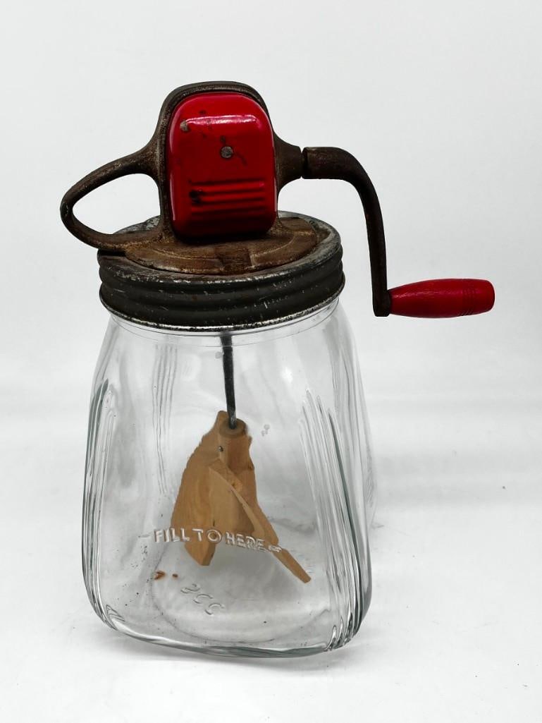 Antique SCC Glass Butter Churn: Antique SCC Glass Butter Churn All pictures are considered part of the description and should be examined carefully by bidders. Live Auctioneers is now offering Live Shipping through them. This is a