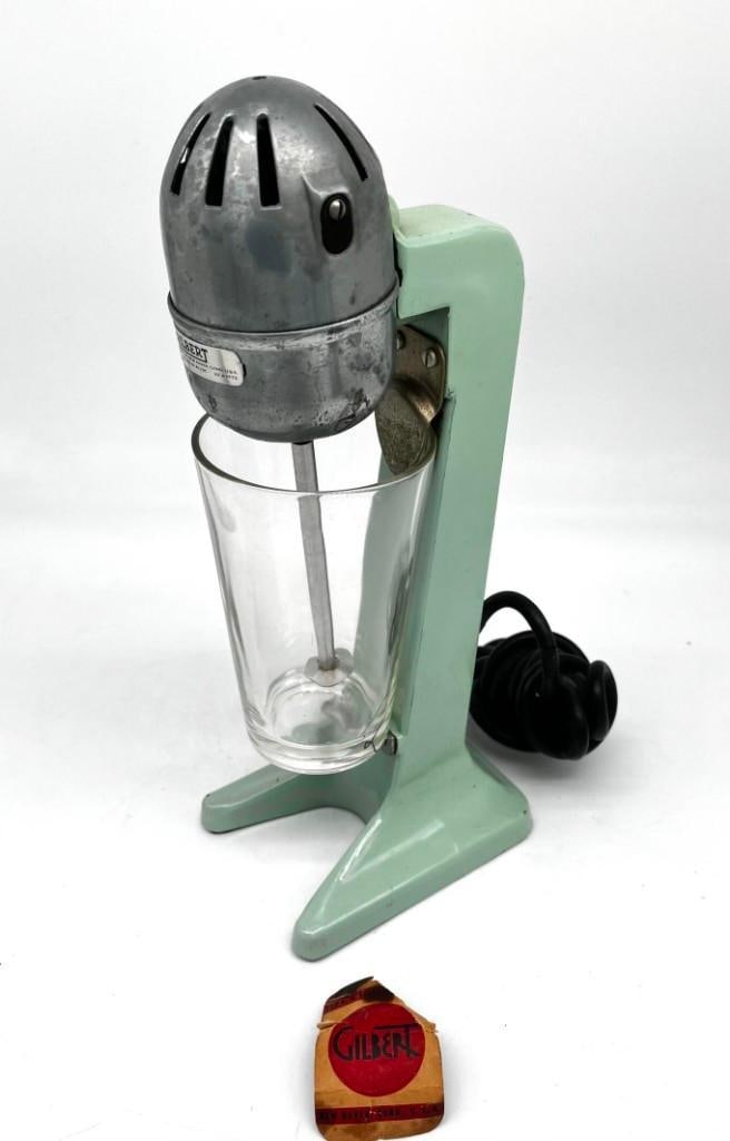 Vintage Gilbert Jade Green Malt Mixer: Vintage Gilbert Jade Green Malt Mixer Condition: tested working with glass and original tag All pictures are considered part of the description and should be examined carefully by bi