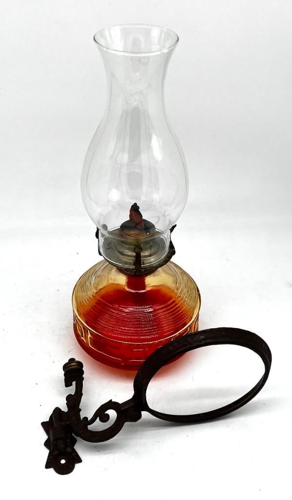 Primitive Wall Mount Kerosene 14in Tall Lamp (1 of 4)