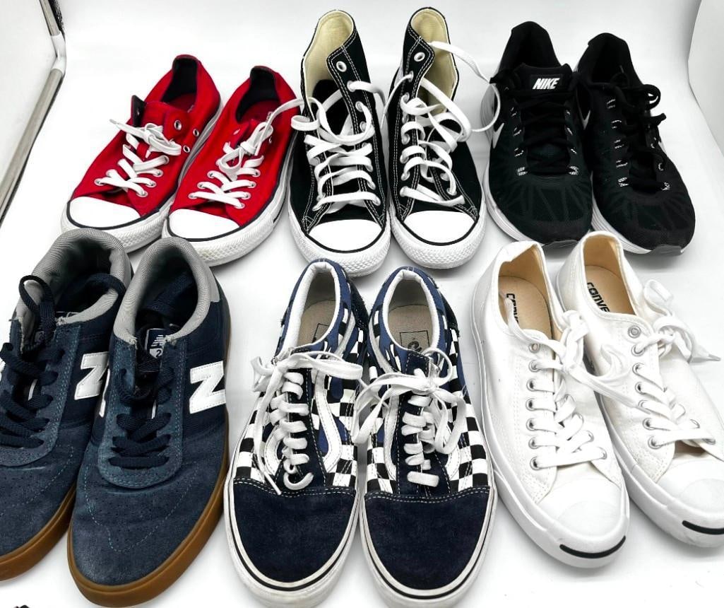 Lot of 8 Clean Pairs of Mens Gym shoes Vans, Converse, Nike, New balance and More (1 of 4)