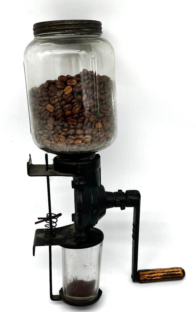 Antique Coffee Grinder Complete with Cup: Antique Coffee Grinder Complete with Cup All pictures are considered part of the description and should be examined carefully by bidders. Live Auctioneers is now offering Live Shipping through them.