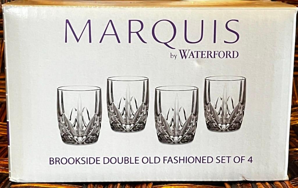 NIB Waterford Marquis Brookside Double Old Fashioned Glasses Set of 4 New in box Germany (1 of 3)