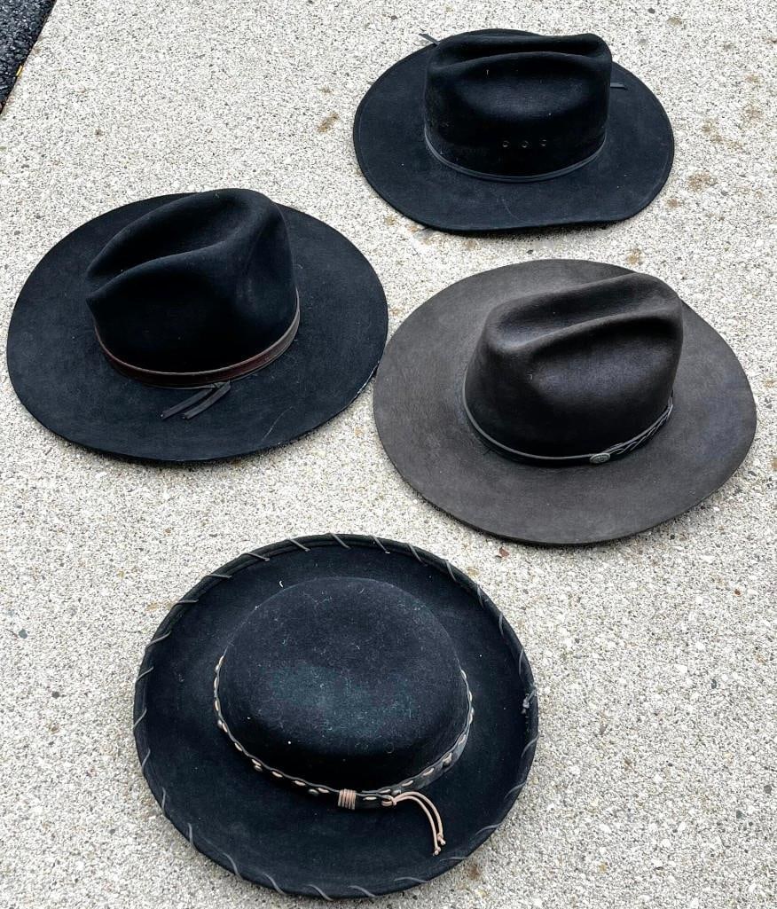 Lot of 4 Cowboy Hats Stetson, Turner, Western Hatter, Bailey (1 of 6)