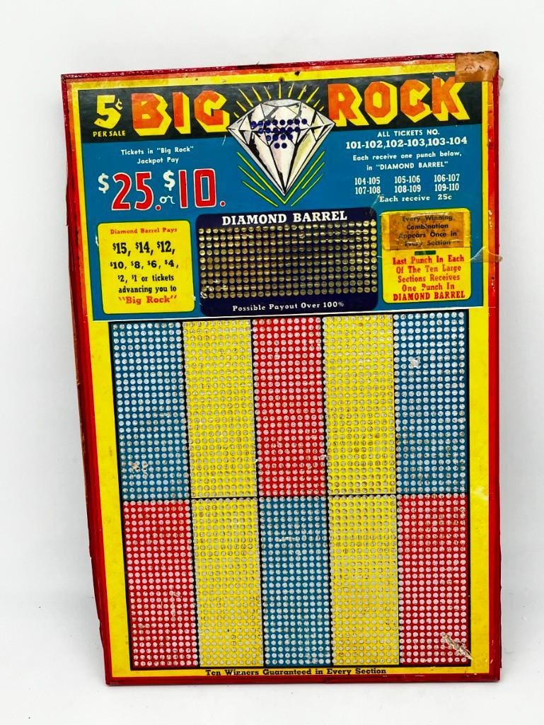 Vintage Big Rock Jackpot Punch Board, Never Punched (1 of 3)