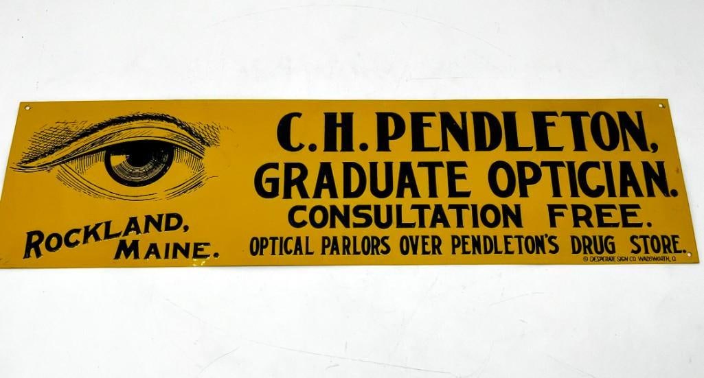 Vintage Optical Drug Store Metal Advertising Sign (1 of 3)