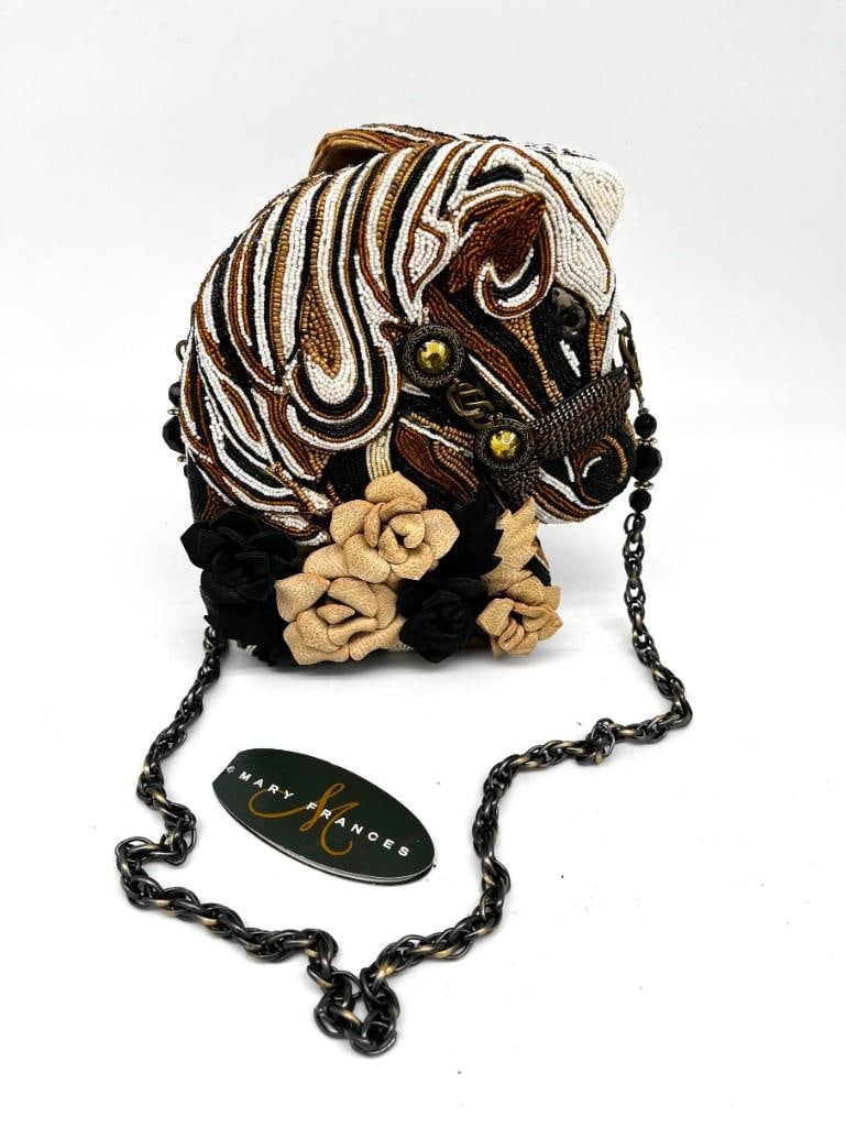 Mary Frances "Thoroughbreed" Horse Beaded Purse Handbag (1 of 5)
