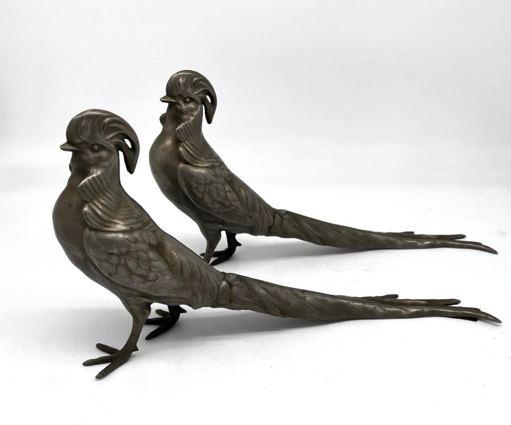 Pair of Metal Pheasant or Partridge Birds Sculptures (1 of 5)