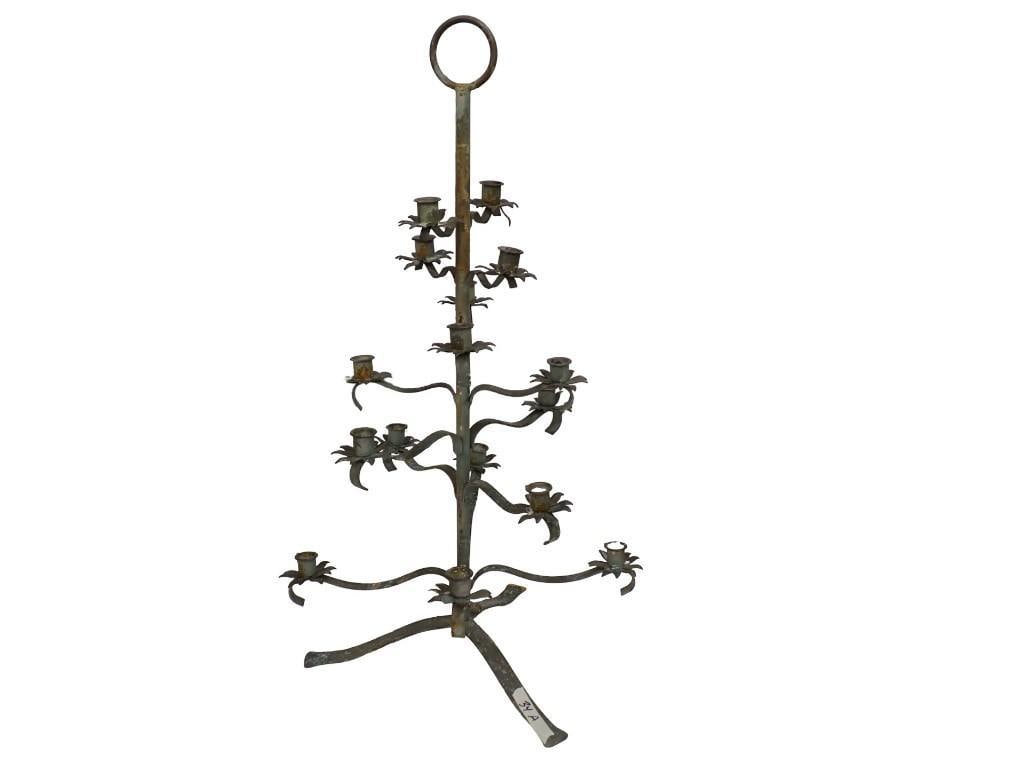 Antique German Christmas Tree Wrought Iron Candlestand - 16 Candle Holder (1 of 4)