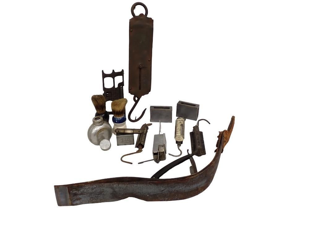 Lot of Antique Scales, Shaving, Match Safe (1 of 6)