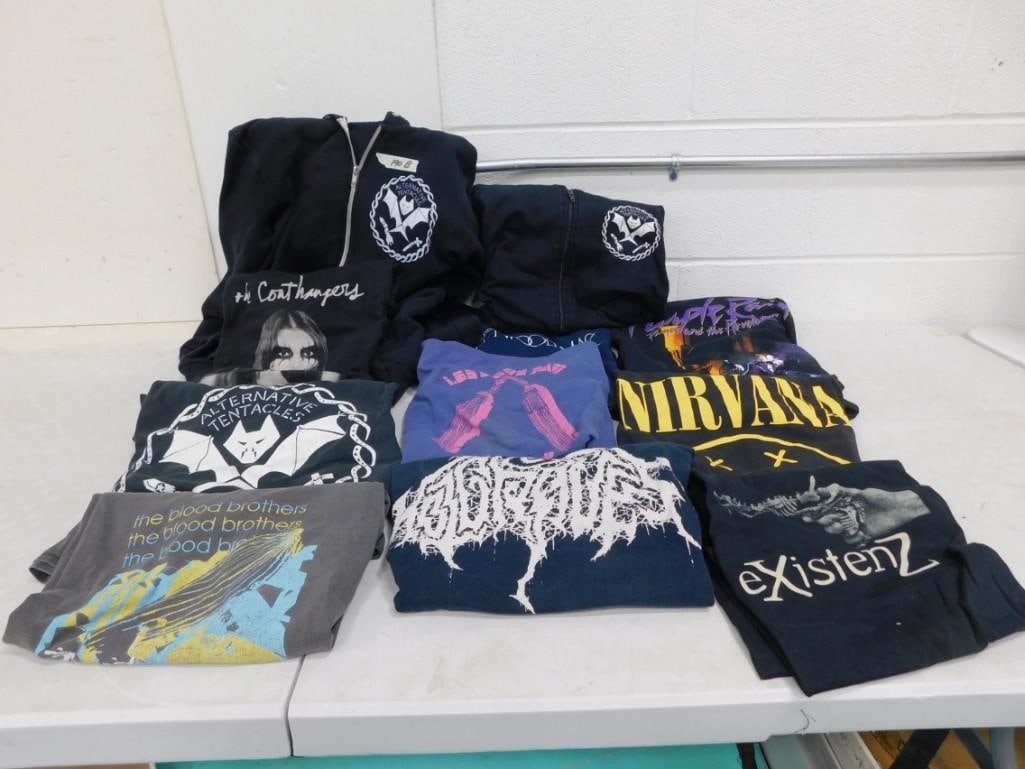 Lot of 11 Band T-shirts and Sweatshirts, Prince Purple Rain, Alt. Tentacles, Nirvana, Fleetwood, Etc (1 of 7)