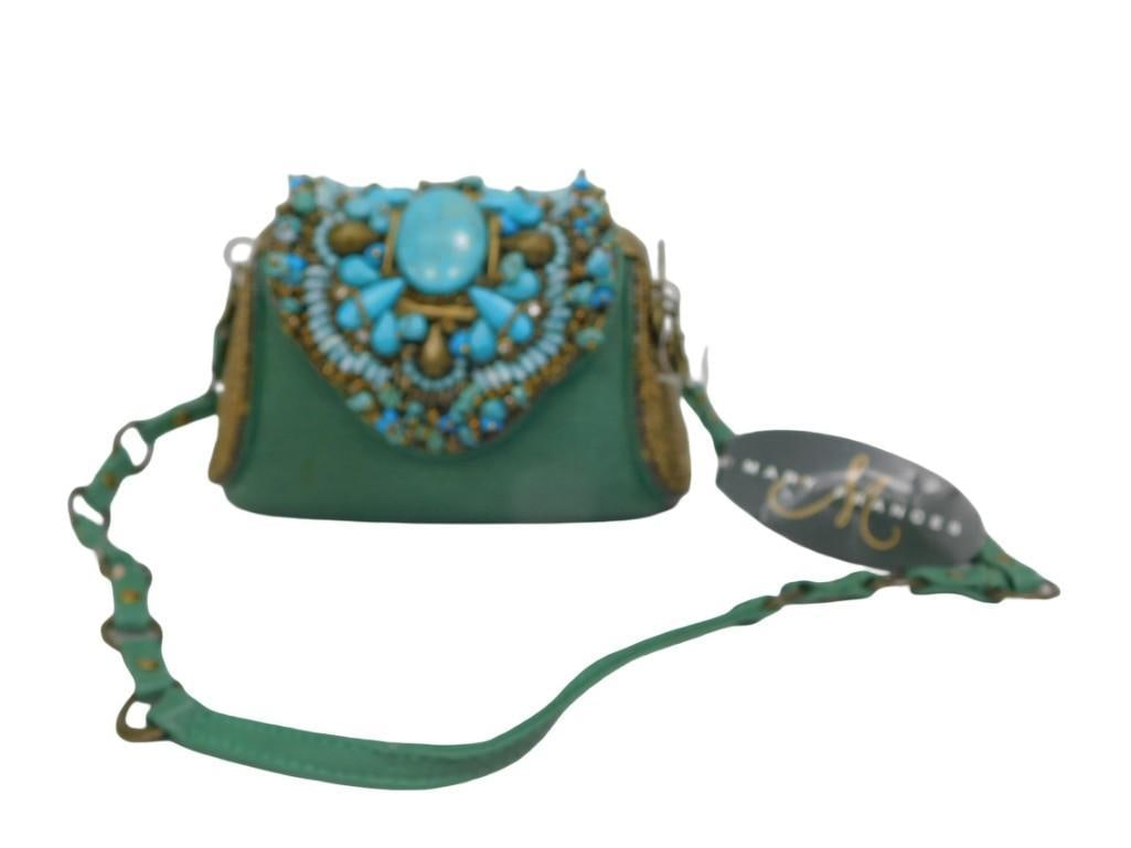 Mary Frances "Monterey" Turquoise Beaded Purse Bag (1 of 7)