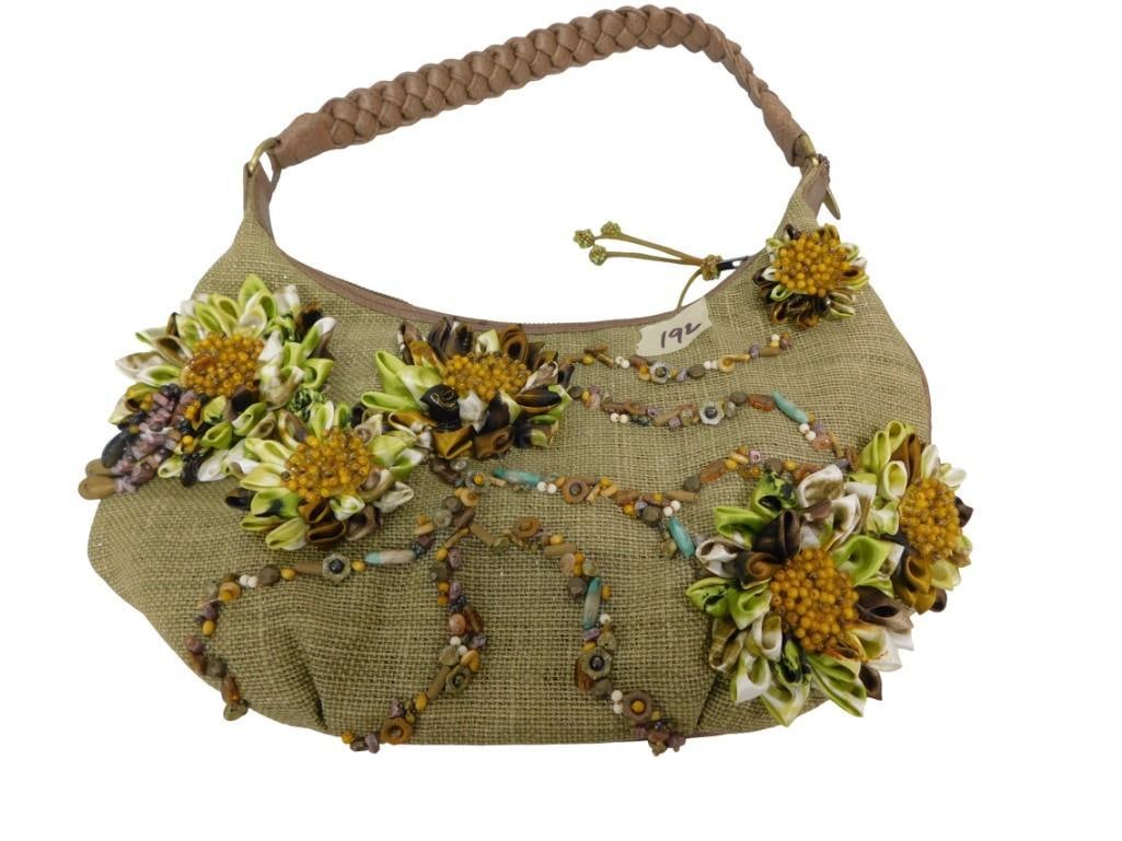 Vintage Mary Frances Embellished Beaded Flower Purse Bag (1 of 8)