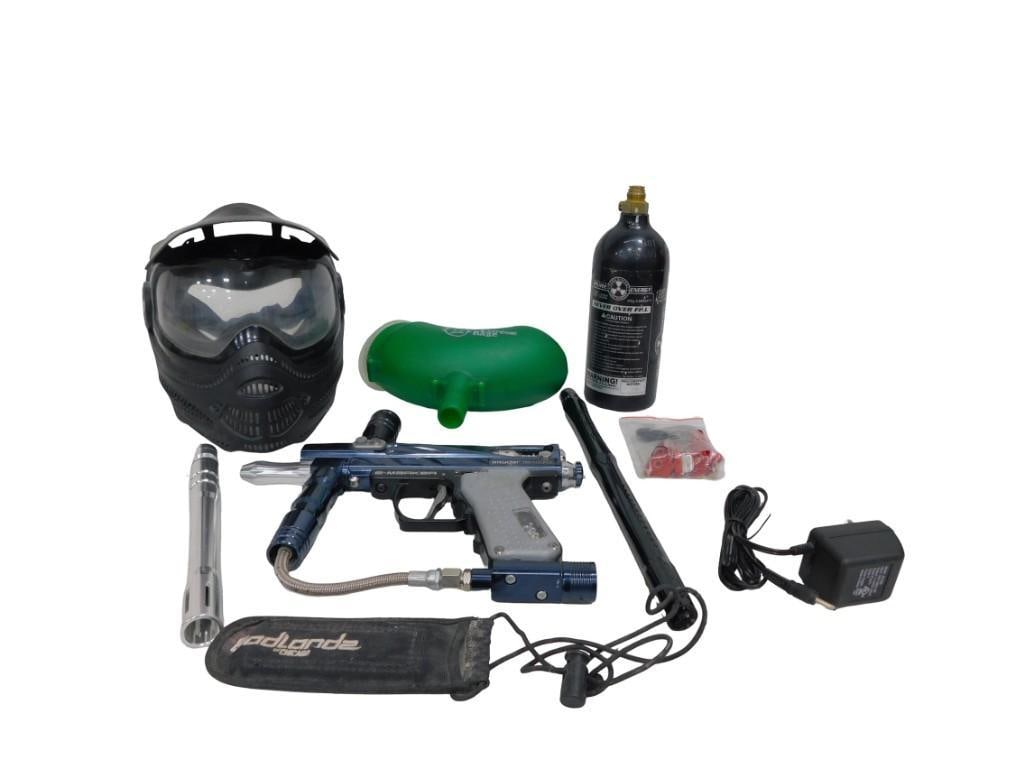 Spyder Imagine E-Marker Paintball Gun w/ Accessories: Spyder Imagine E-Marker Paintball Gun w/ Accessories All pictures are considered part of the description and should be examined carefully by bidders. Live Auctioneers is now offering Live Shippi