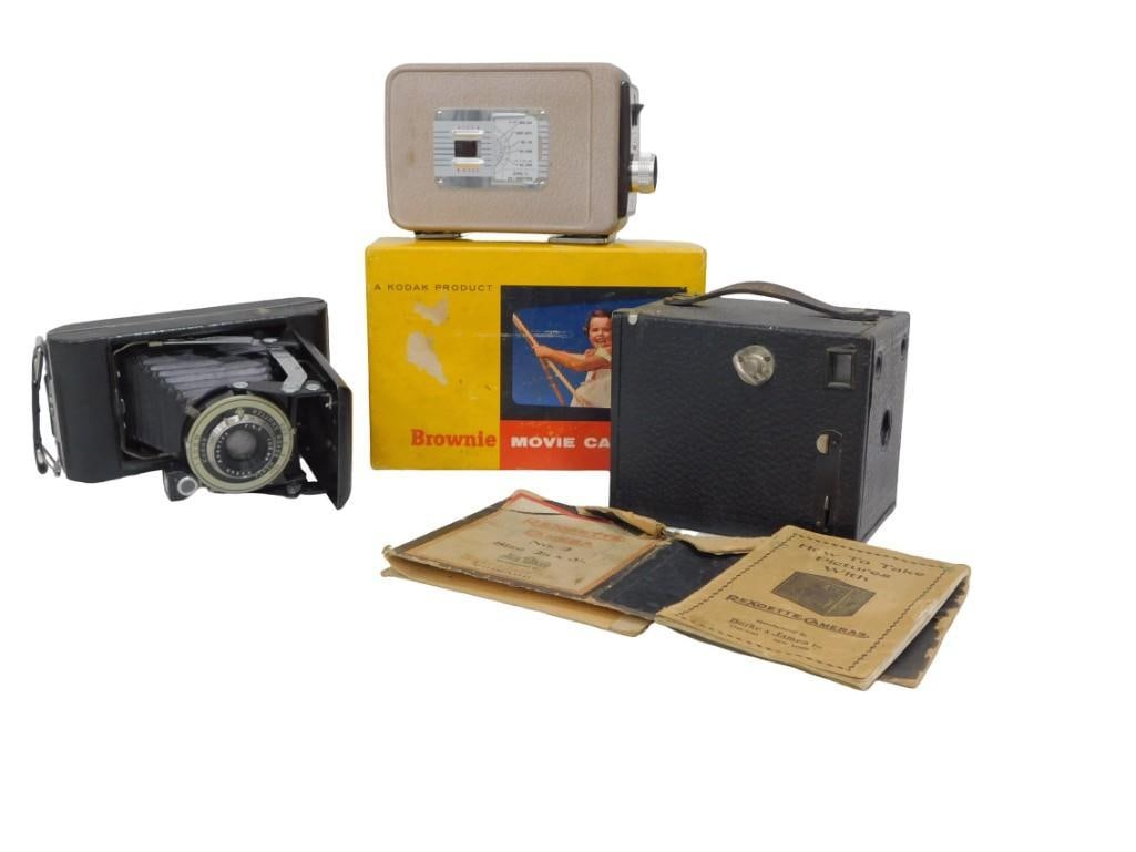 Lot of Vintage Cameras - Kodak Brownie Movie Camera, Rexoette Box Camera (1 of 8)