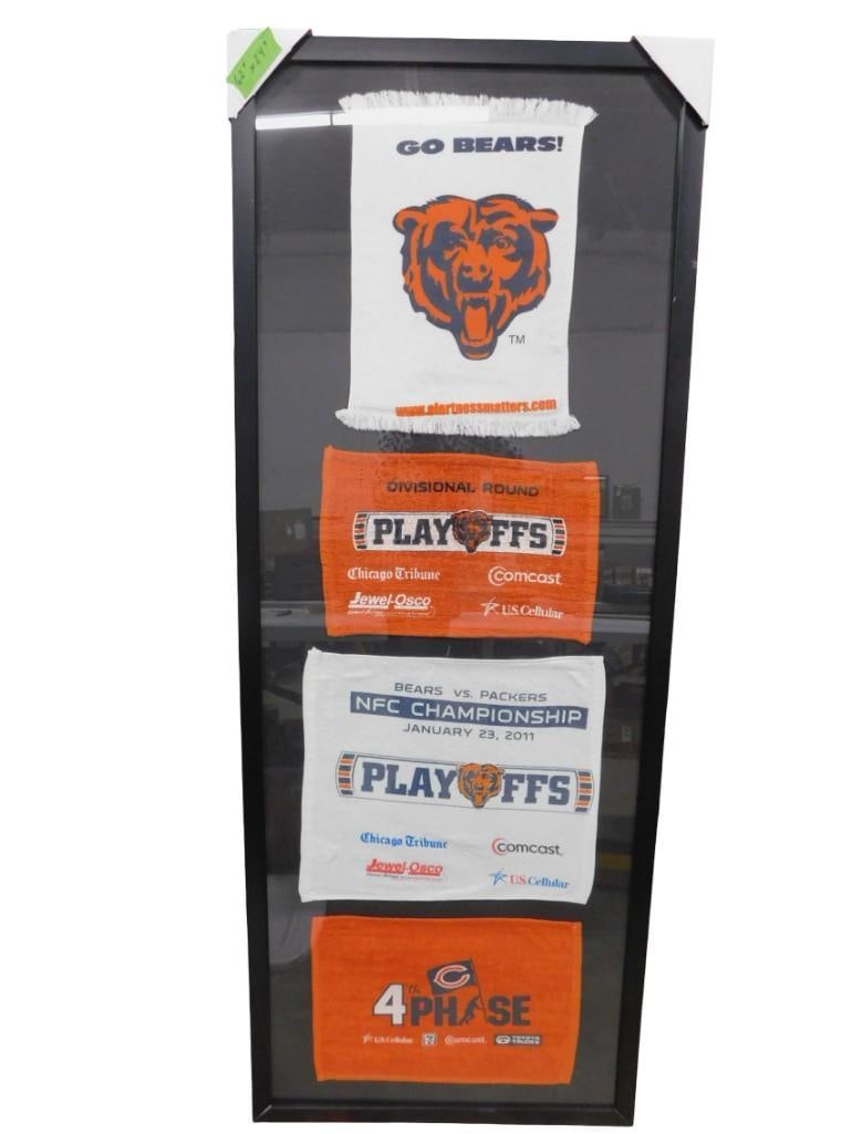 Framed 2011 Chicago Bears NFC Championship Playoffs Towels Bears vs Packers