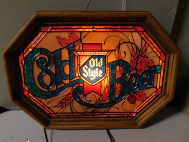 Old Style Beer Lighted Sign Bar Advertising Works