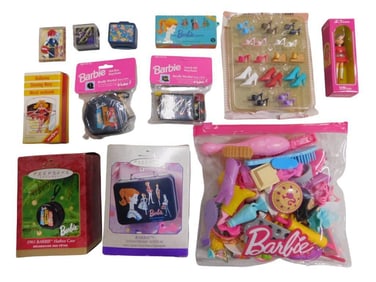 Barbie Midge Reproduction Shoes, Hallmark Christmas Ornaments, Mini Keychains, Doll, Etc Lot