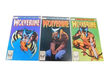 Vintage Marvel Comics Wolverine Comic Books #1 #2 and #3