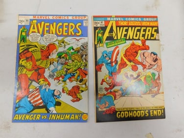 Vintage Marvel Comic Avengers #95 Avengers Vs. Inhuman and #97 Kree-Skrull War Finale Issue