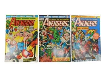 Marvel Comic Books Avengers 117 UK Variant, 118 Defenders War and #119
