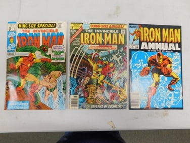 3 Vintage Marvel Iron Man Comic Books King Size Special Annuals 1, 4 and 6