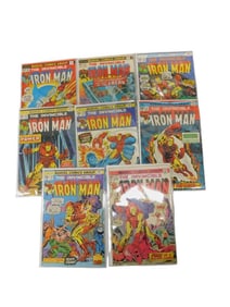 8 Marvel Comics The Invincible Iron Man Comic Books including #57 and 67-73
