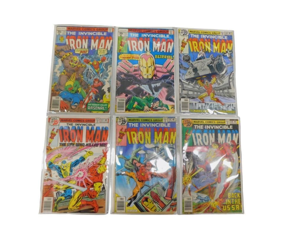 Lot of 6 Marvel Comic Books Invincible Iron Man 114-119 - Key Issue 118 1st Jim Rhodes Appearance (1 of 10)