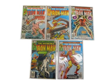 5 Marvel Iron Man Comic Book Lot including 120-122 125 and 126 (122,125, 126 Newsstand)