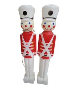 2 Blow Mold Toy Soldiers Union Plastics Vintage 1987