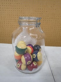Large Jar with Pool Balls