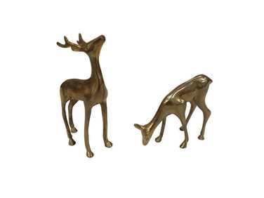 Pair of Brass Reindeer or Deer