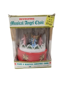Vintage Revolving Musical Angel Choir Christmas Decoration in Original Box