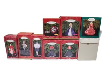 Lot of Hallmark Keepsake Ornaments incl Hot Wheels and Barbie Doll Ornaments in Original Boxes
