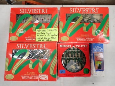 Vintage Silvestri Mini Tulip Lights - 3 Sets plus Midget Lites and Holiday Night Light