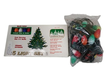 Vintage Box Enchanted Forest 25 C-7 Lights Plus Kurt Adler Swirl Lights Other Christmas Lights - the