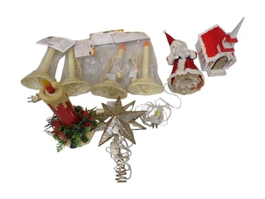 Christmas incl Candle Lights incl 4 new in package, Church Decoration, Santa Tree Topper,