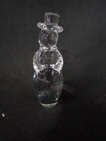 Vintage Sigma Tastesetter Crystal Snowman Christmas Holiday Figure